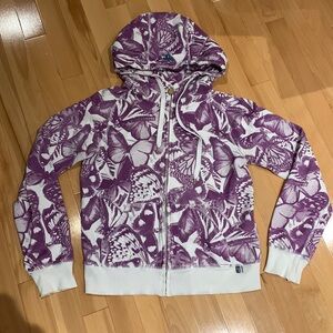 Unique TNA Aritzia Butterfly Full Zip Purple & White Hoodie - size M